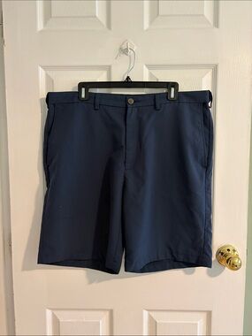 Haggar Navy Flat-Front Men's Shorts